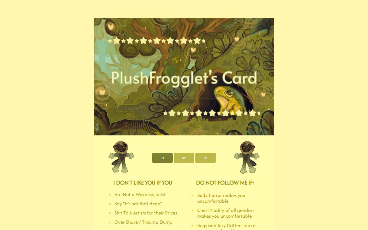 PlushFrogglet’s Card